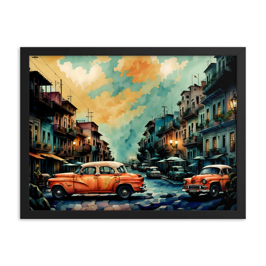 Rolling Through Havana Framed Art Print