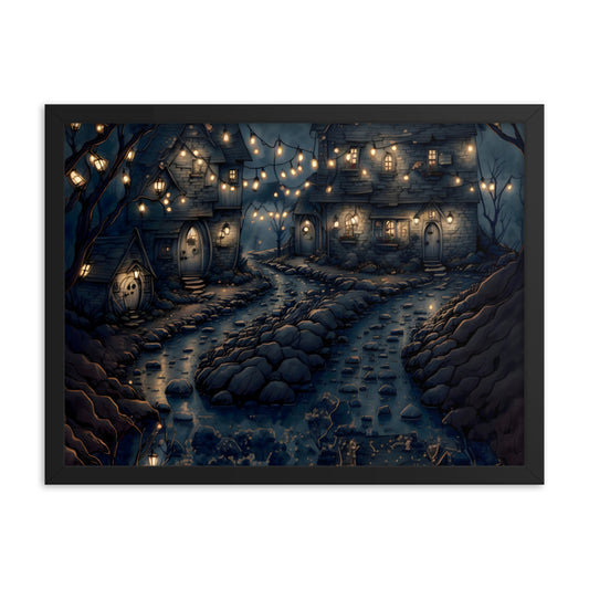 Villa in the Shadows Framed Art Print