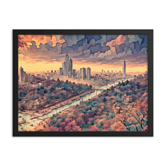 Golden Hour City Framed Art Print