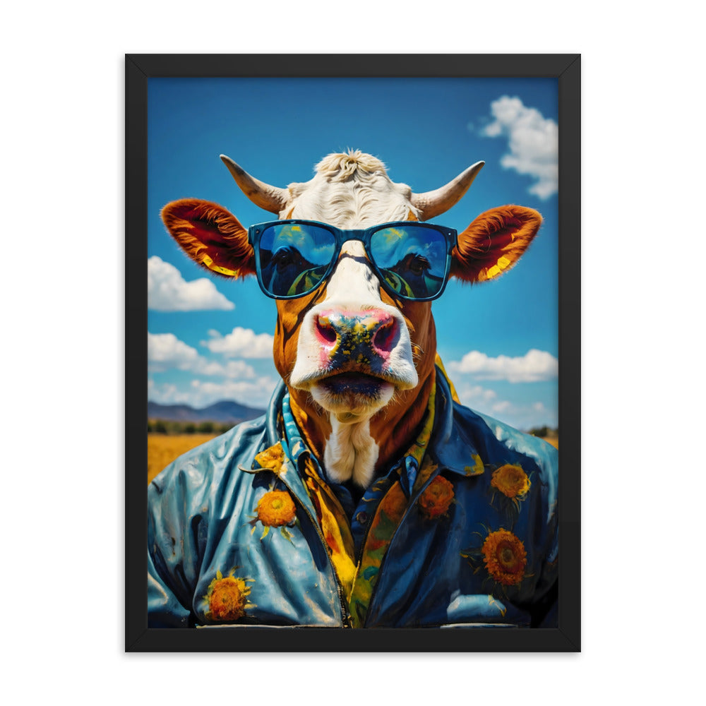 Moo-vin' in Style Framed Art Print