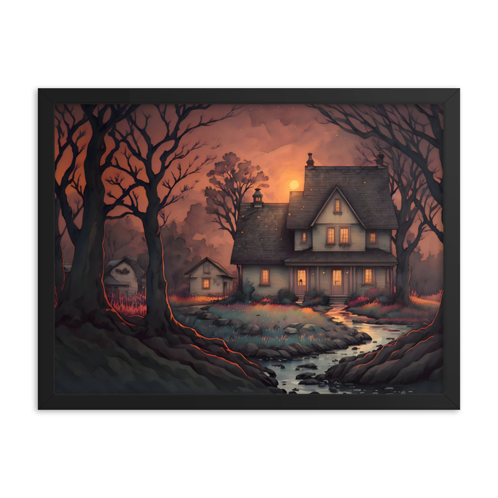 Twilight on the Farm Framed Art Print