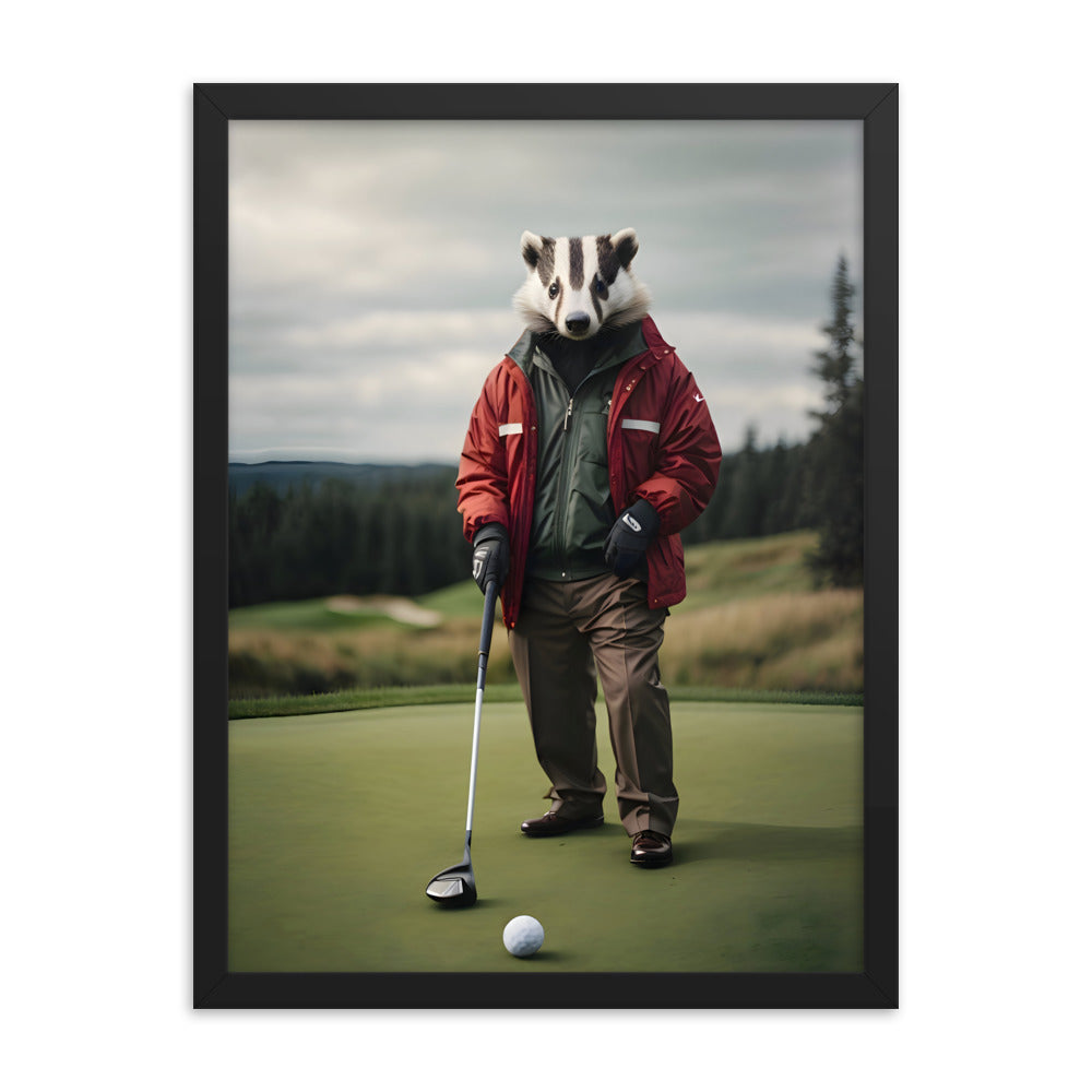 Badger's Birdie Framed Art Print