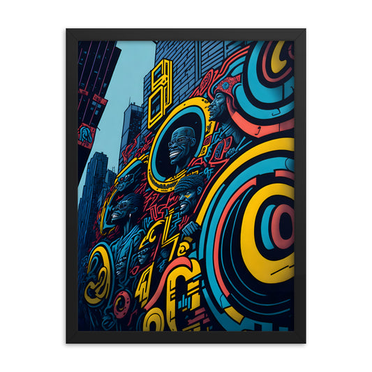 Faces of the City Framed Art Print