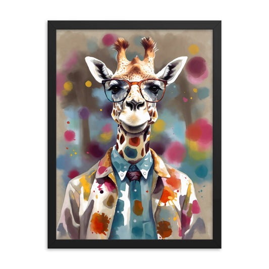 Long Neck Gentleman Framed Art Print