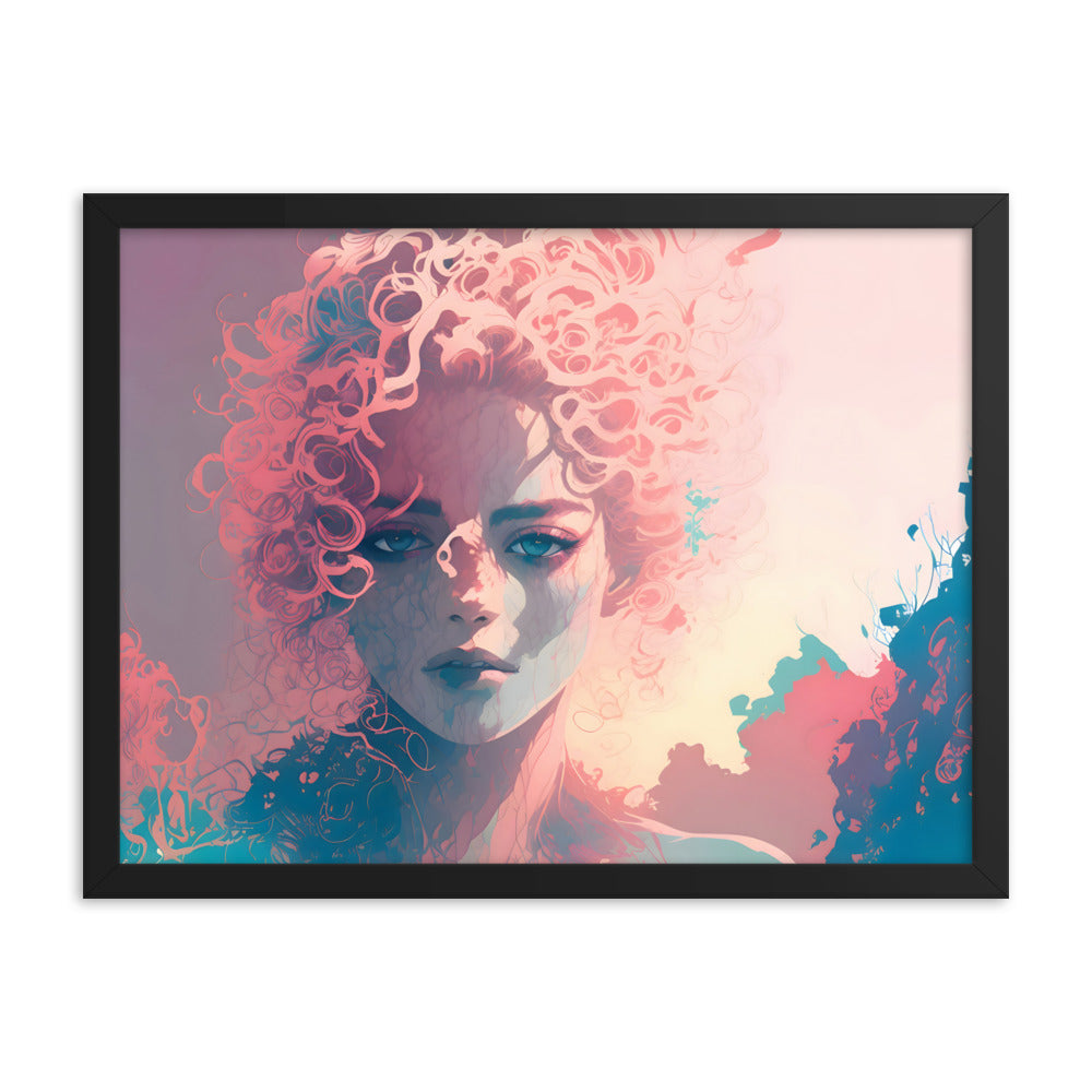 Curly Halo Framed Art Print