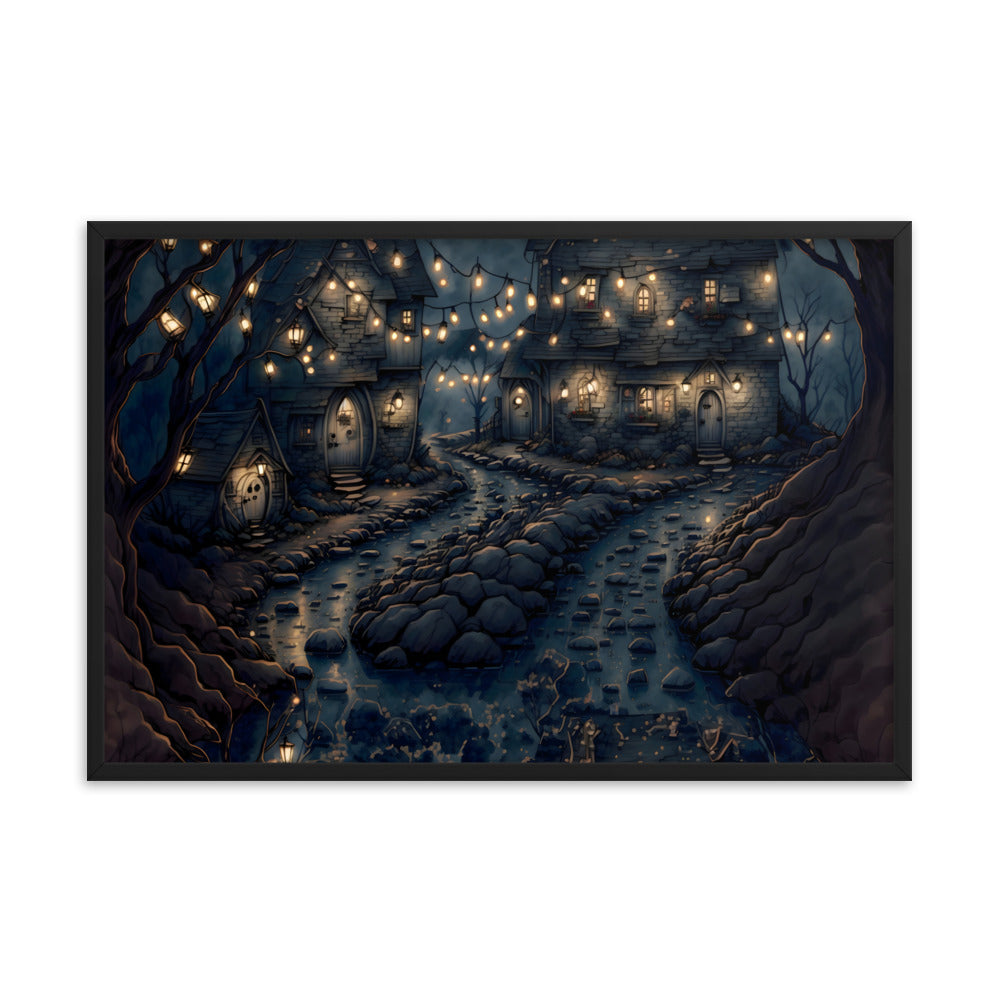 Villa in the Shadows Framed Art Print