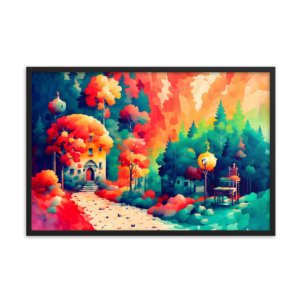 Autumnal Abode Framed Art Print