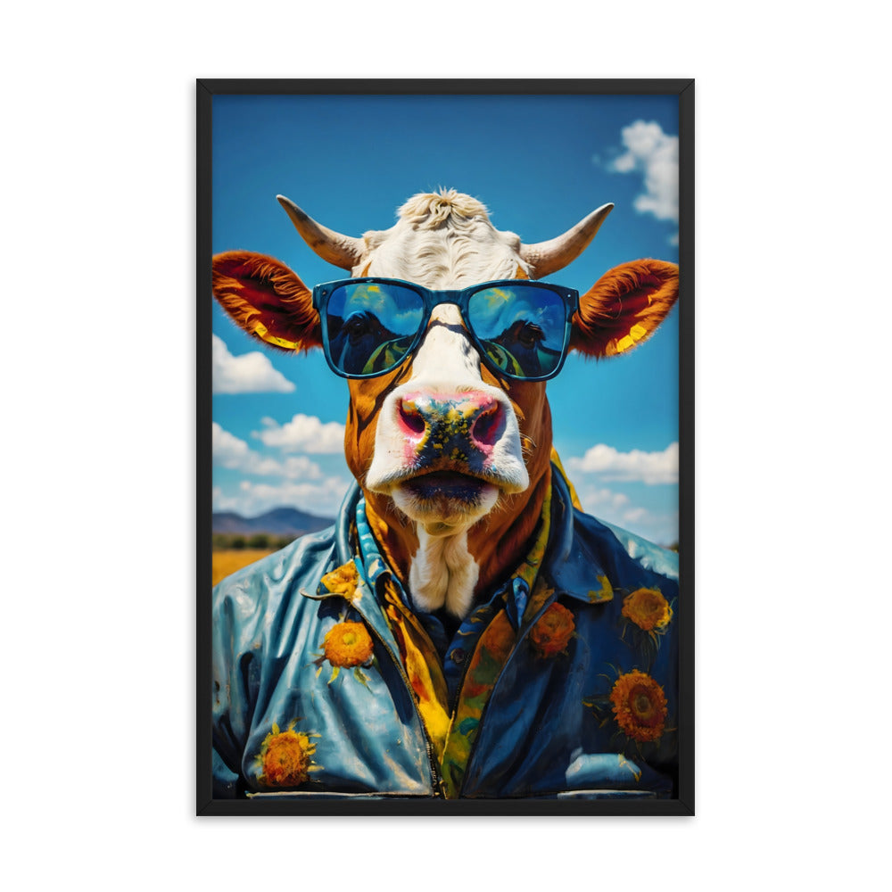 Moo-vin' in Style Framed Art Print