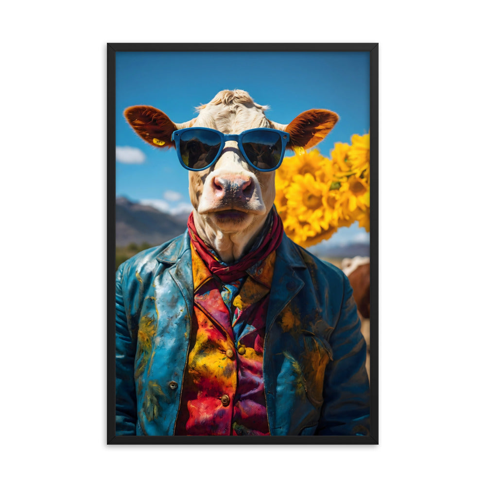 Sunny Moo-d Framed Art Print