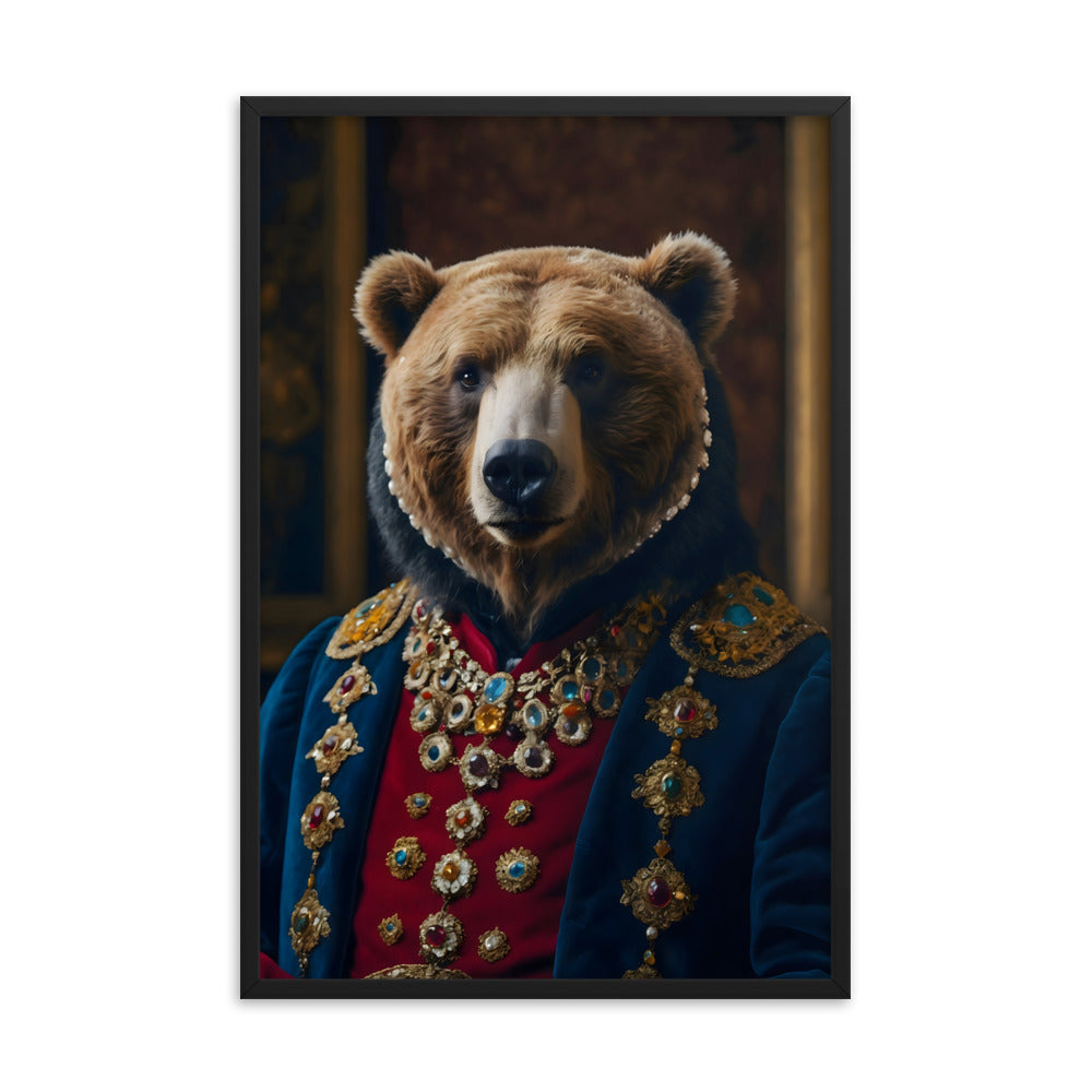 Genteel Grizzly Framed Art Print