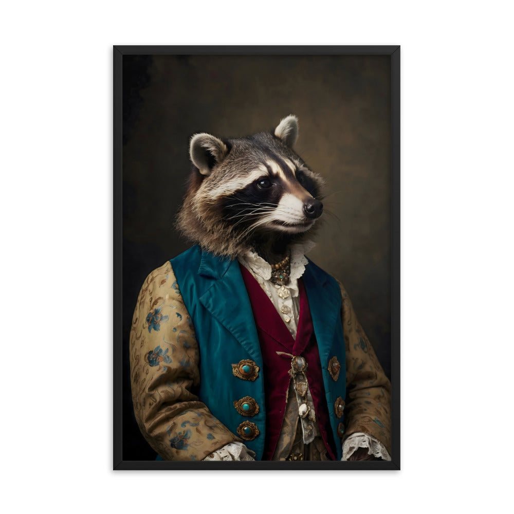 Renaissance Raccoon Framed Art Print