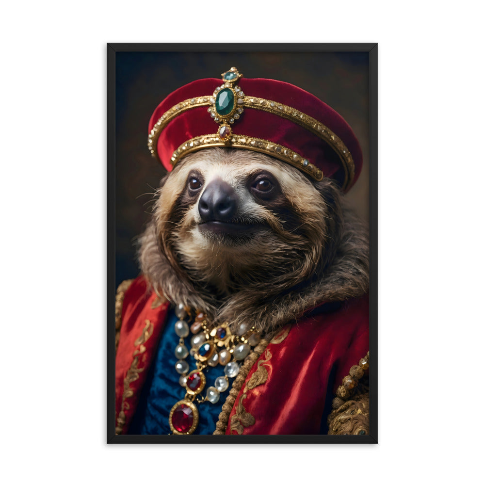 Sloth in Silks Framed Art Print