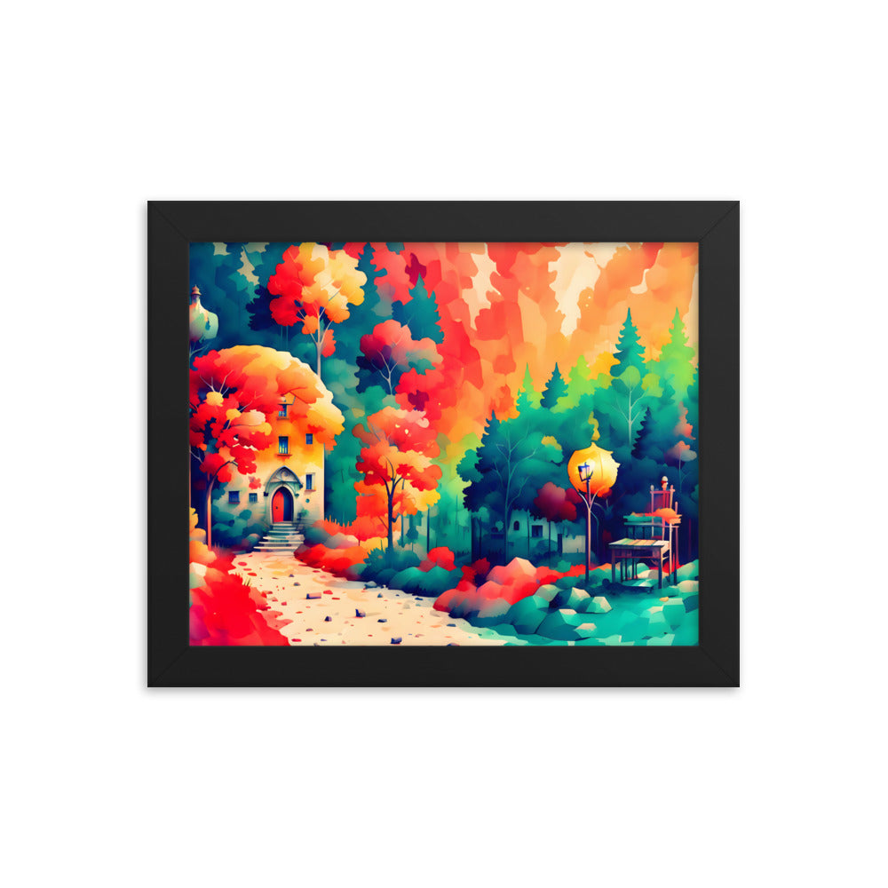 Autumnal Abode Framed Art Print