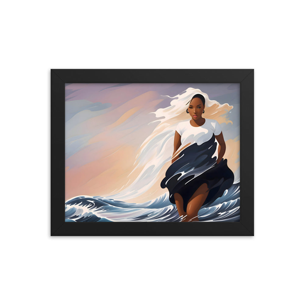 Ebony Waves Framed Art Print