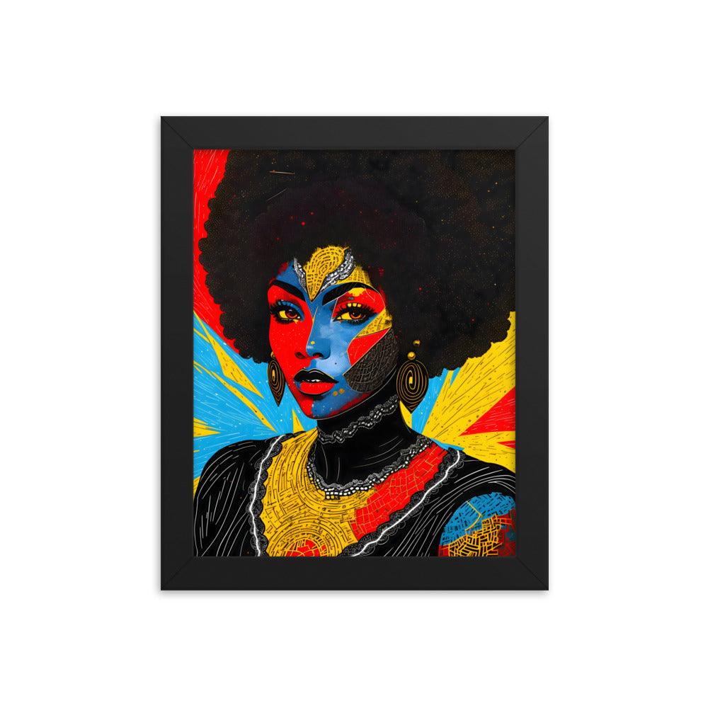 Crowned in Curls Framed Art Print