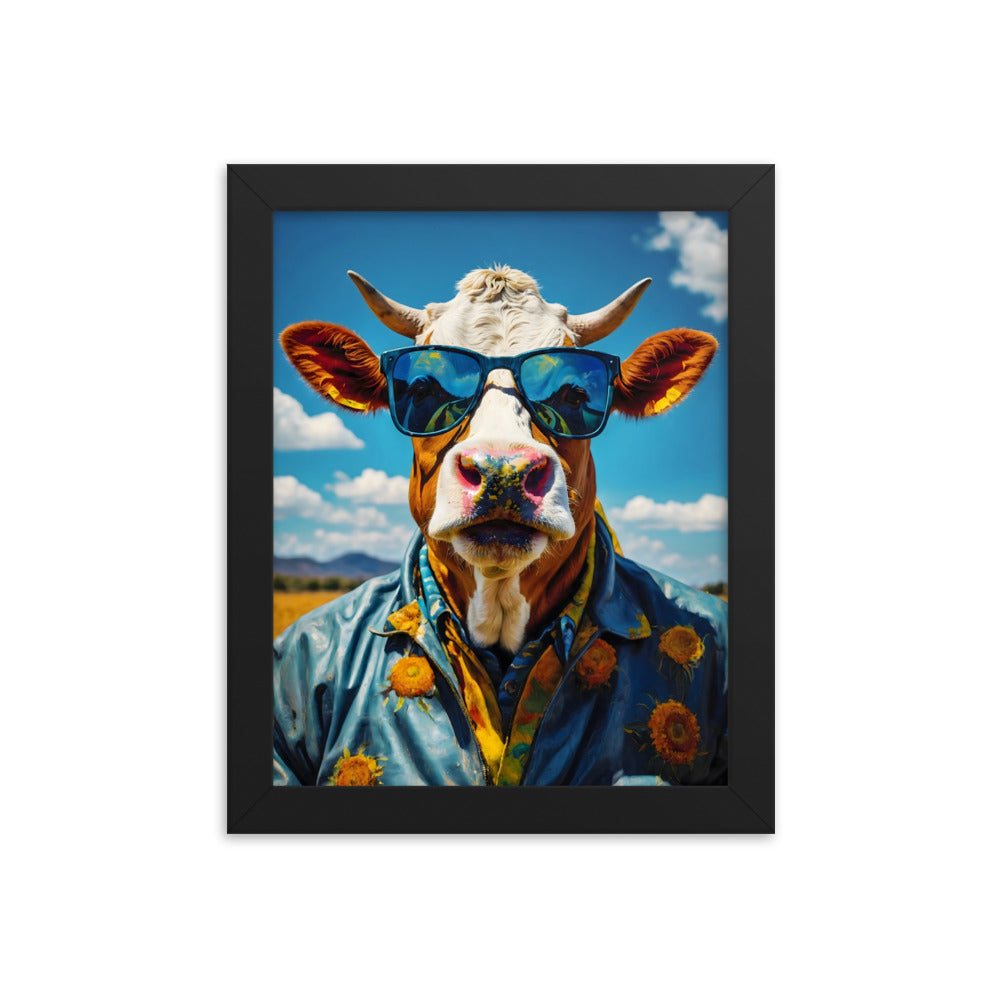 Moo-vin' in Style Framed Art Print