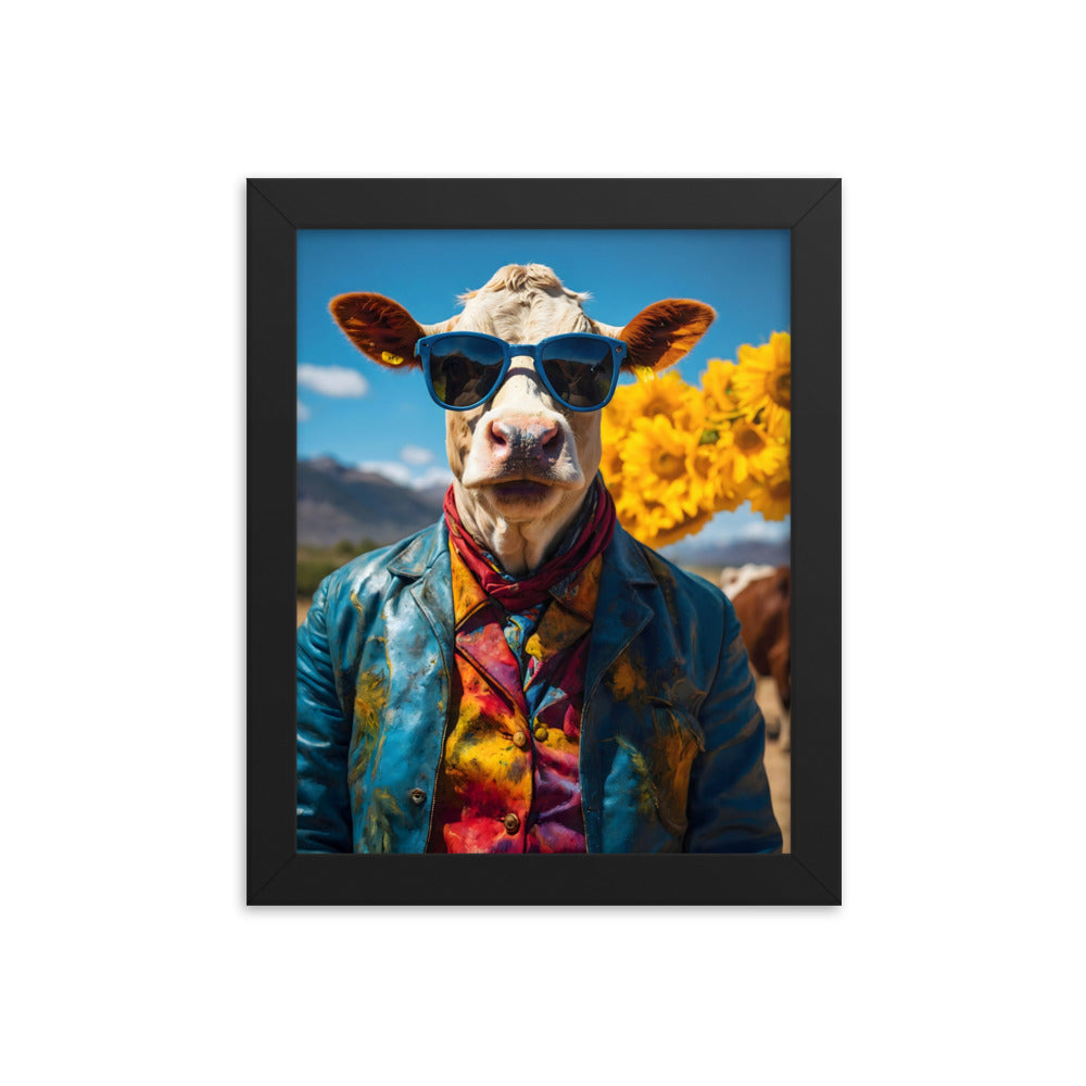 Sunny Moo-d Framed Art Print