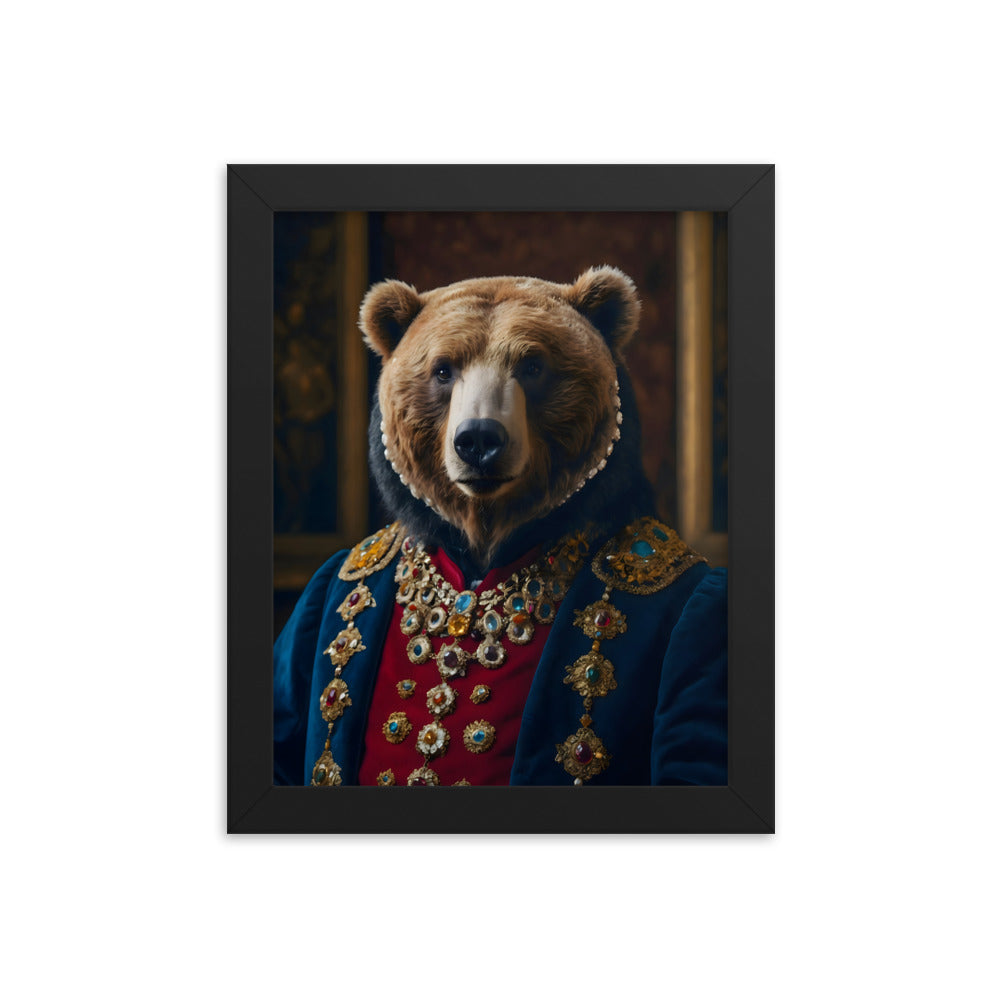 Genteel Grizzly Framed Art Print