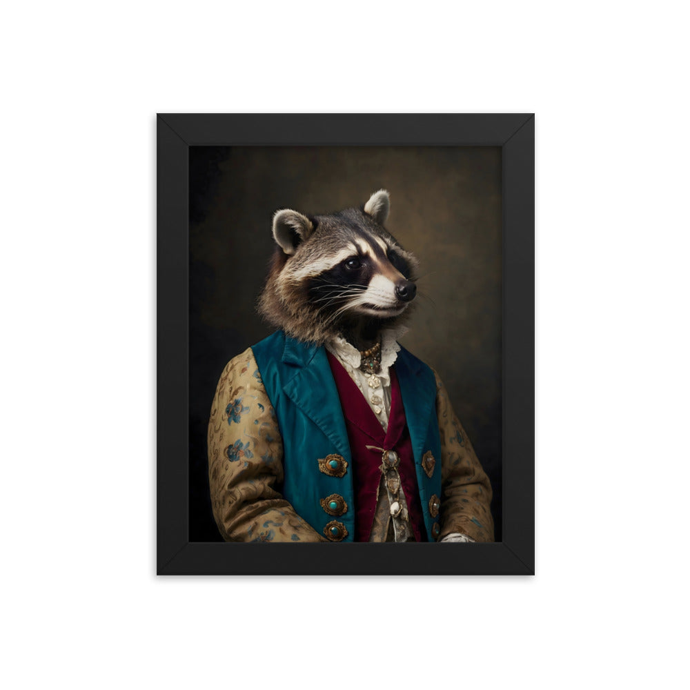 Renaissance Raccoon Framed Art Print