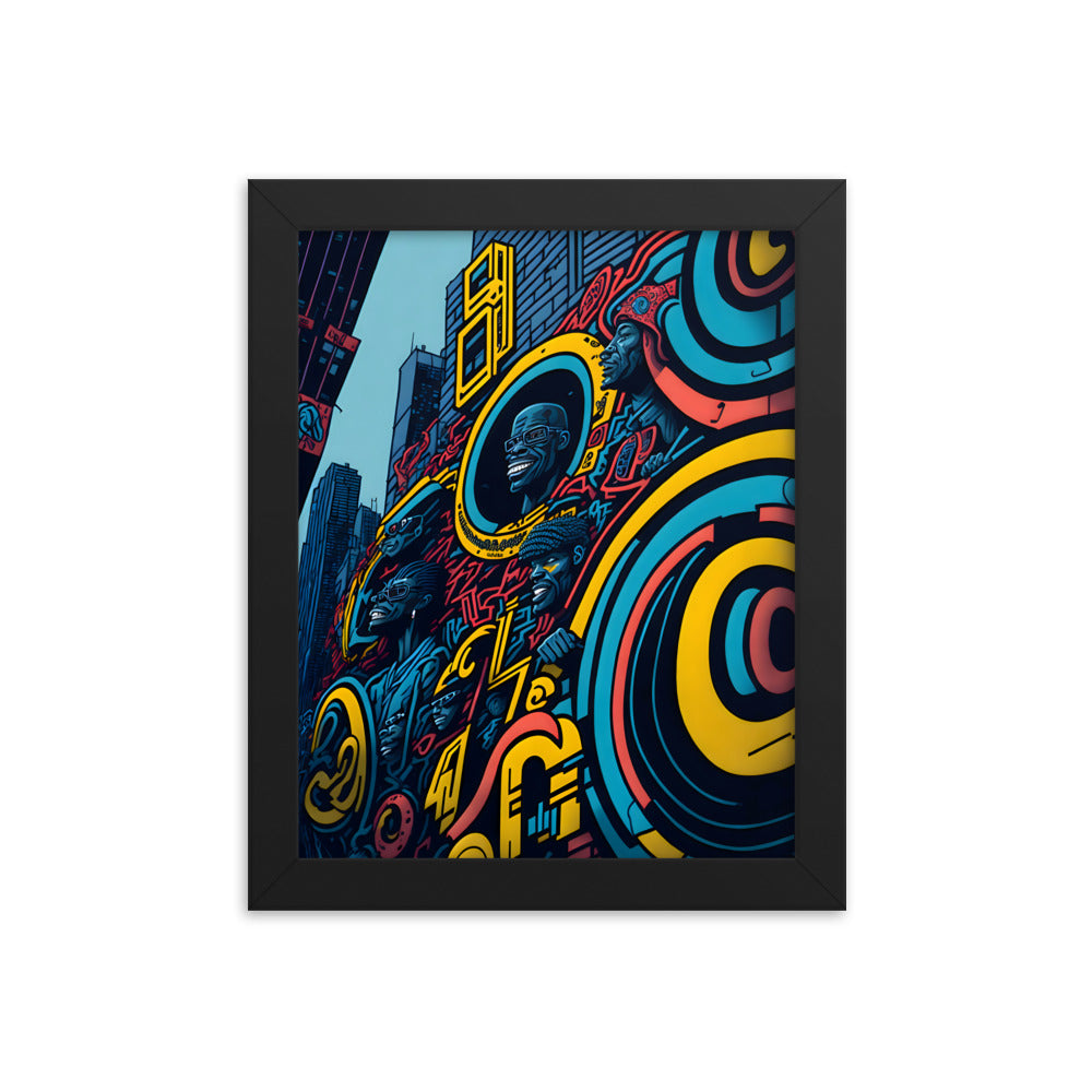 Faces of the City Framed Art Print