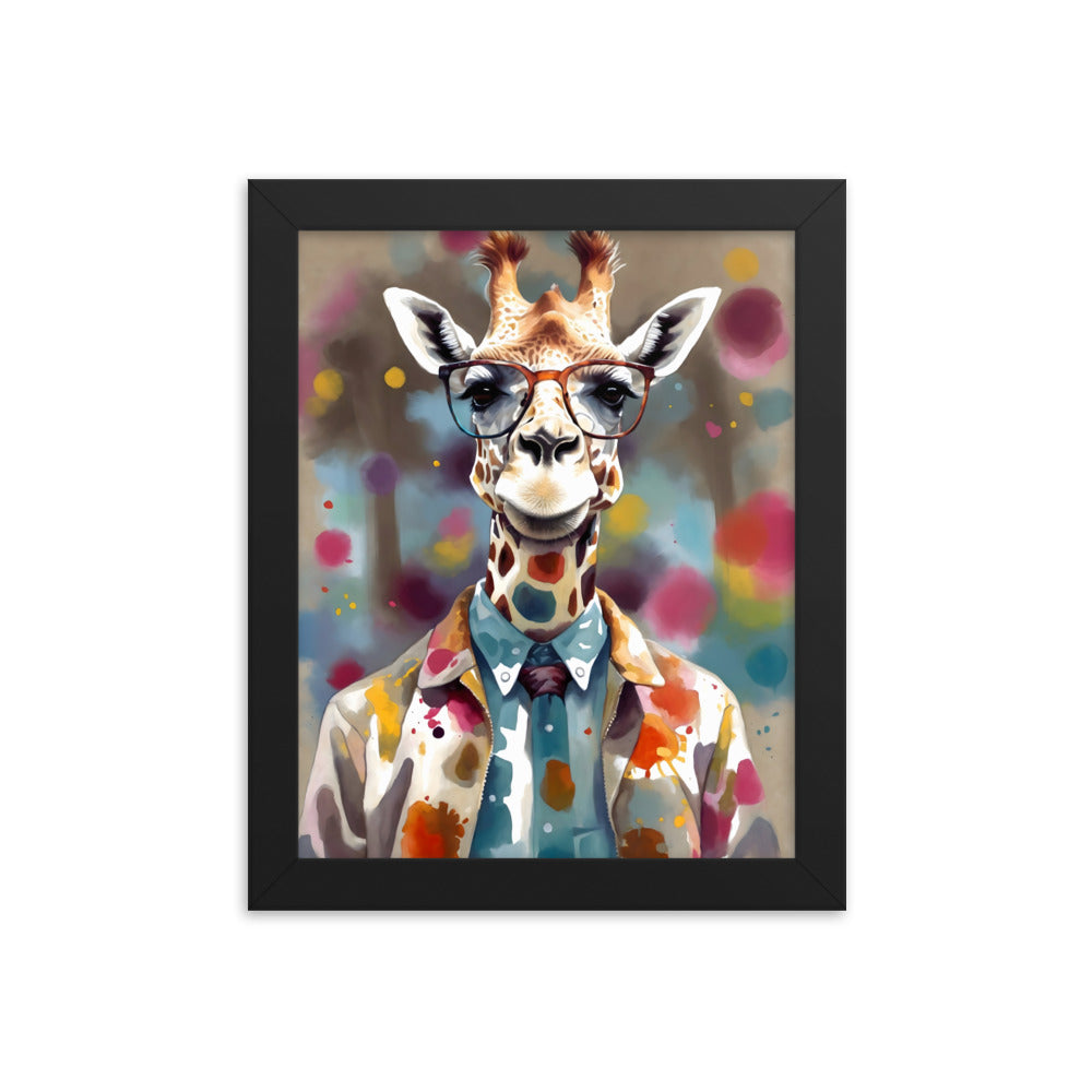 Long Neck Gentleman Framed Art Print