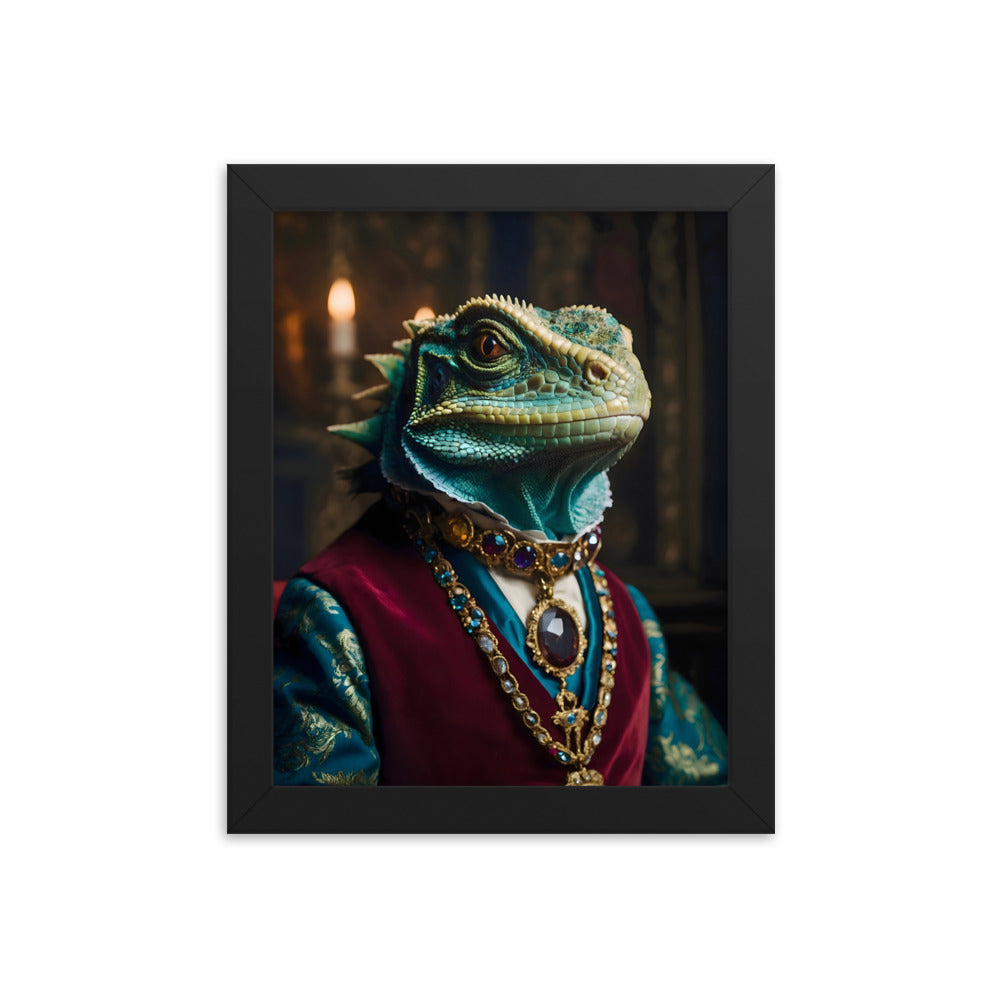 King Lizard Framed Art Print