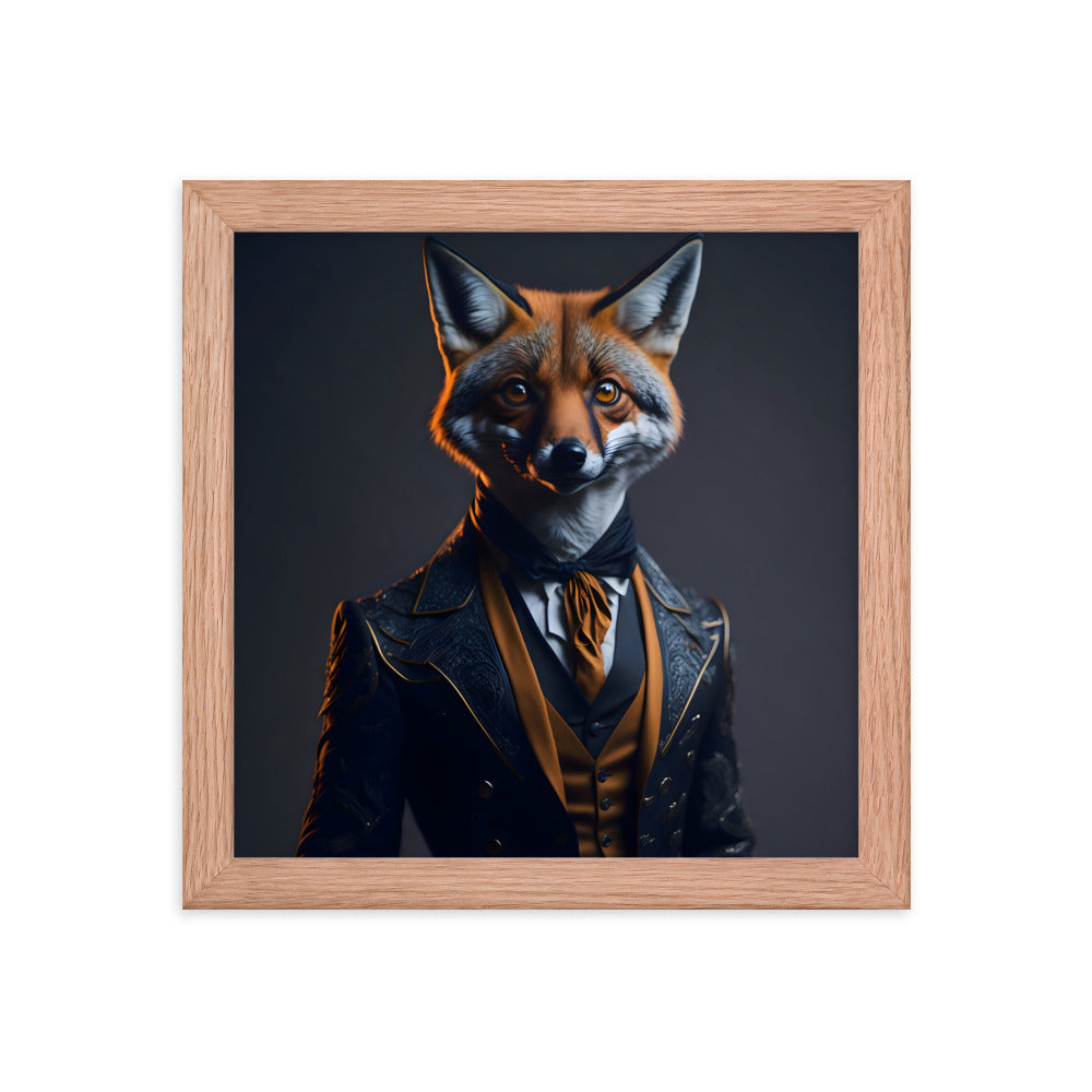 Fox in Finery Framed Art Print