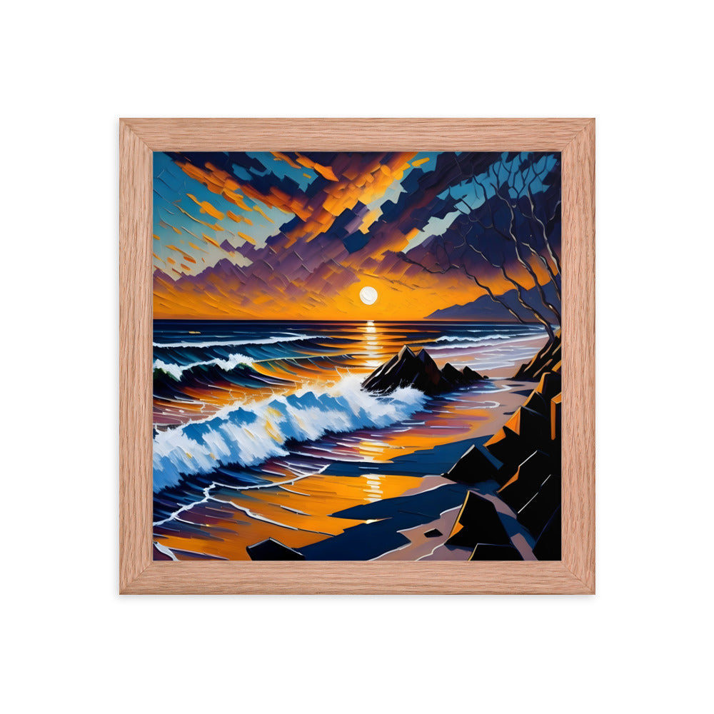 Sunset Ripples Framed Art Print