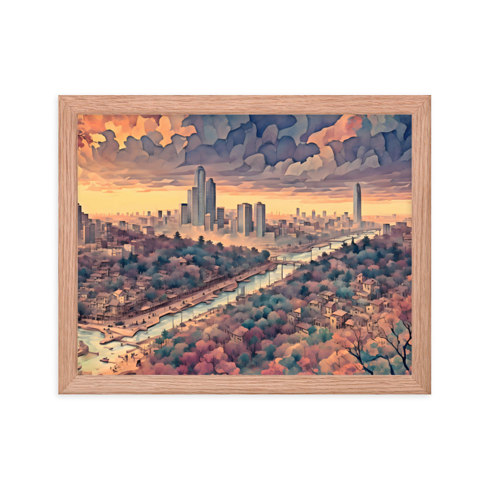 Golden Hour City Framed Art Print