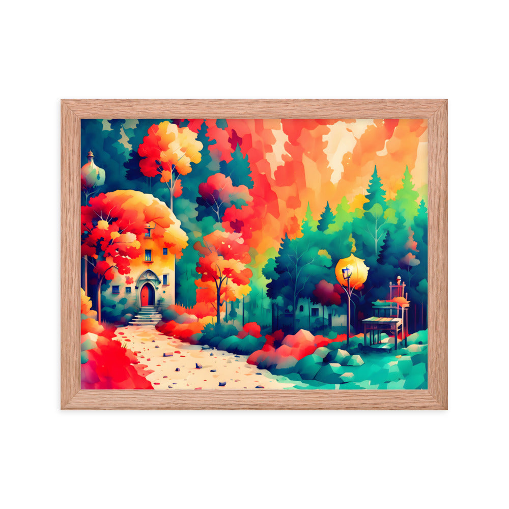 Autumnal Abode Framed Art Print