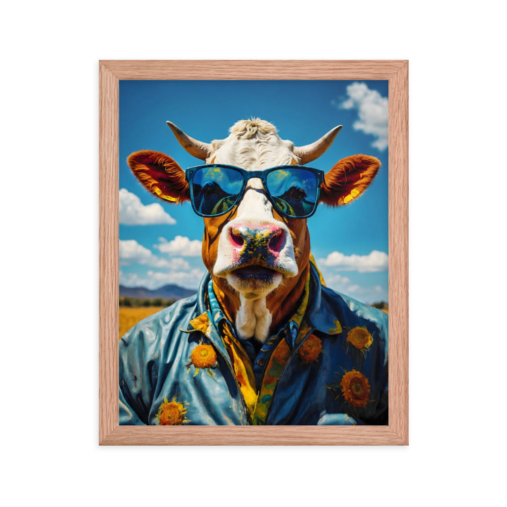 Moo-vin' in Style Framed Art Print