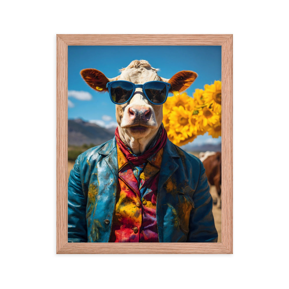 Sunny Moo-d Framed Art Print