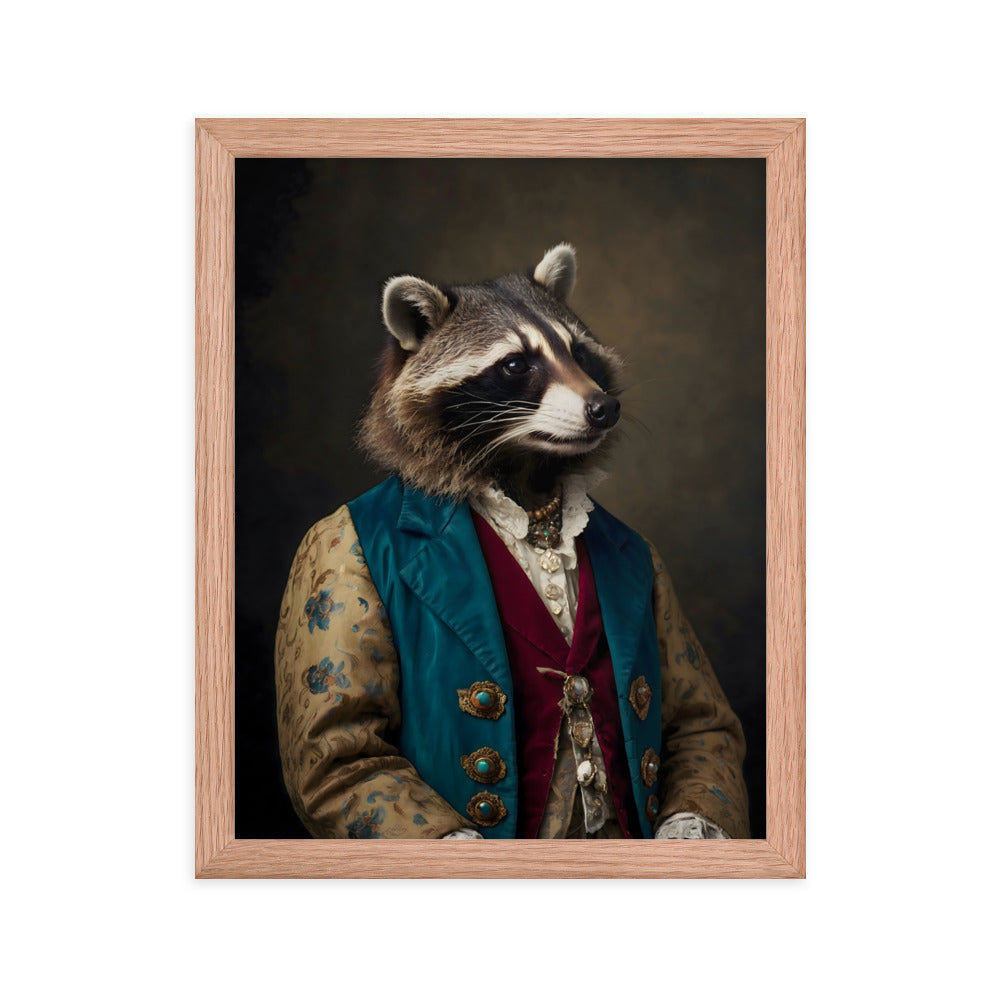 Renaissance Raccoon Framed Art Print