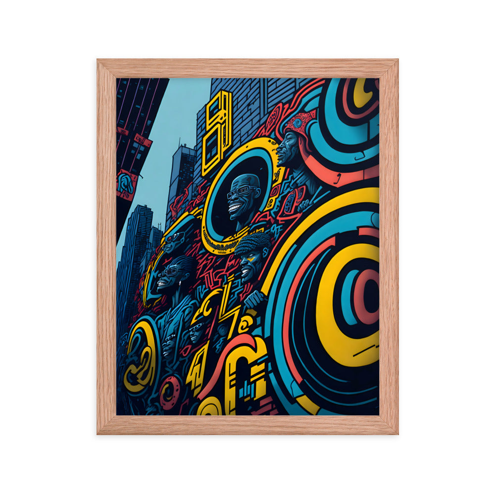 Faces of the City Framed Art Print