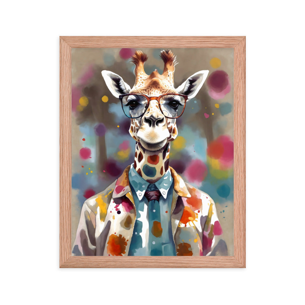 Long Neck Gentleman Framed Art Print