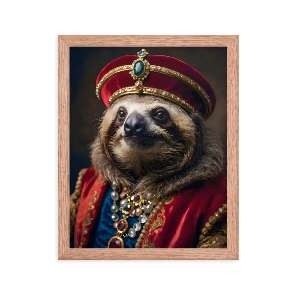 Sloth in Silks Framed Art Print