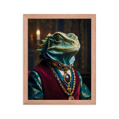 King Lizard Framed Art Print