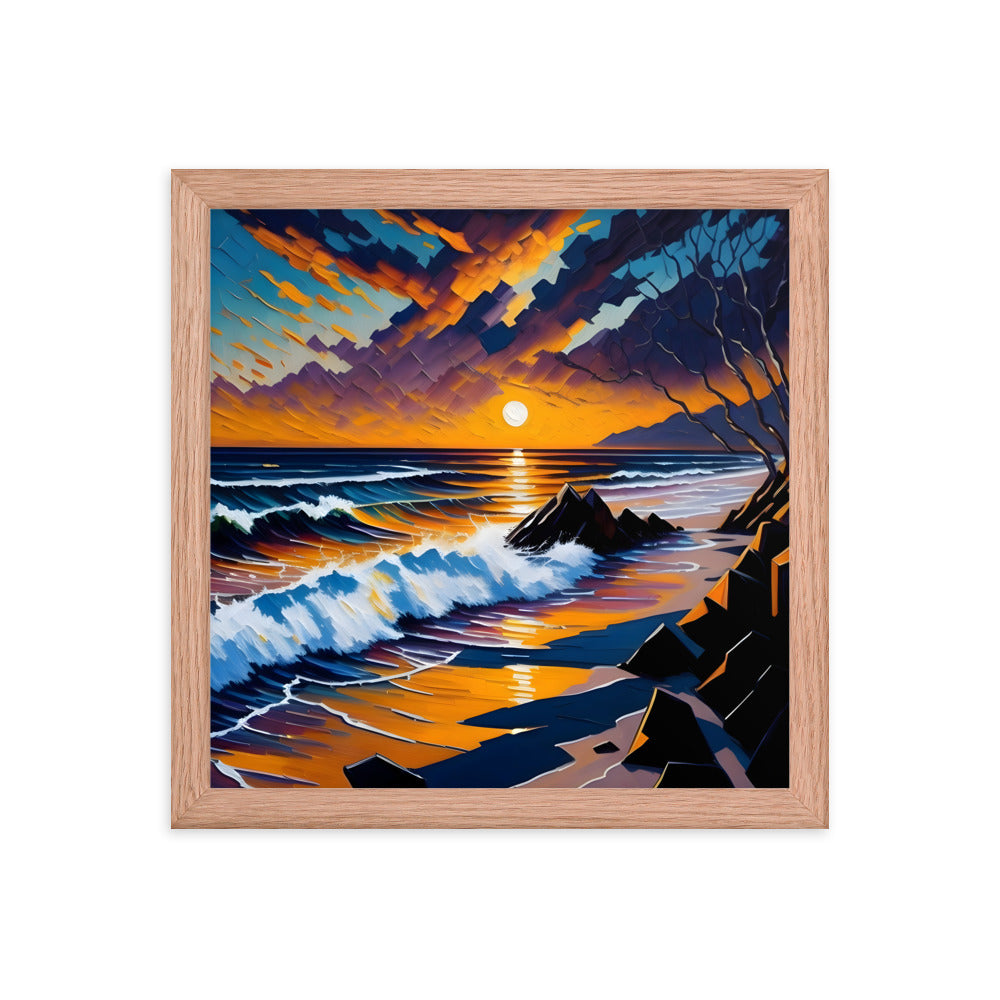 Sunset Ripples Framed Art Print