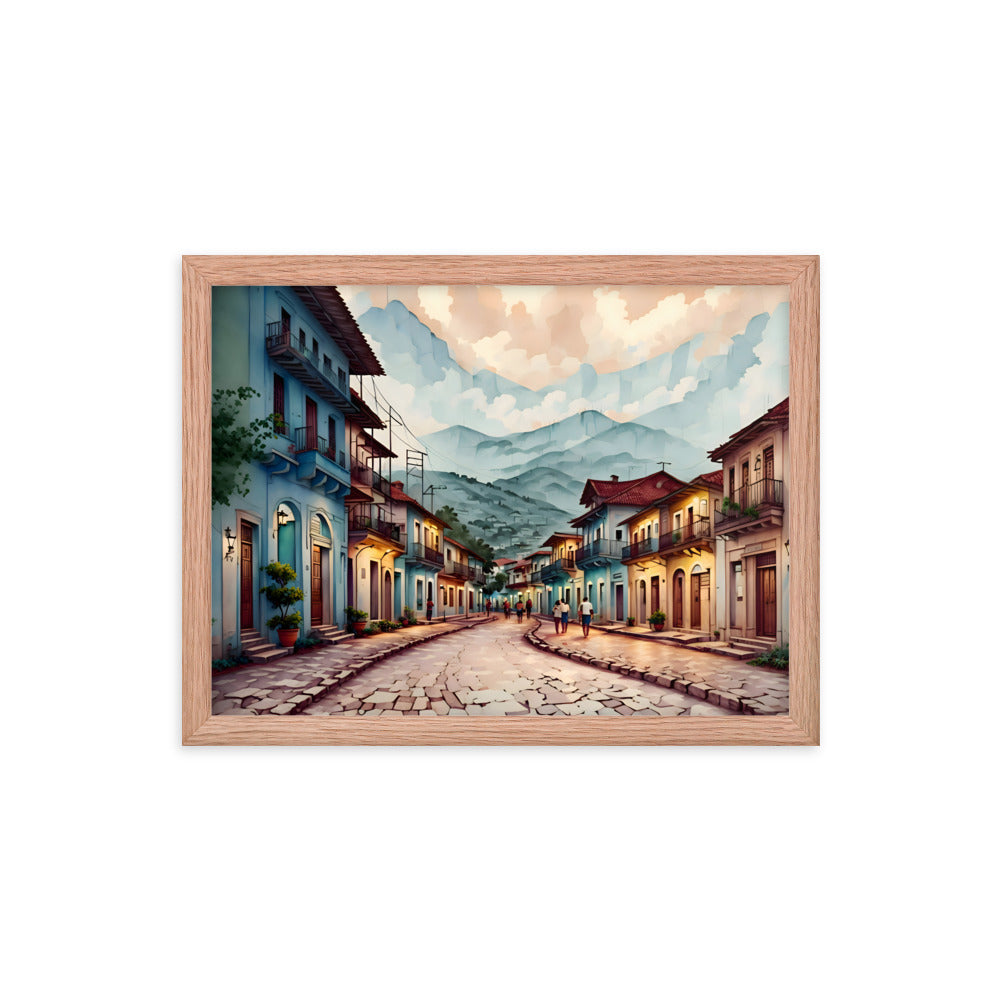 Where Clouds Meet the Village Framed Art Print