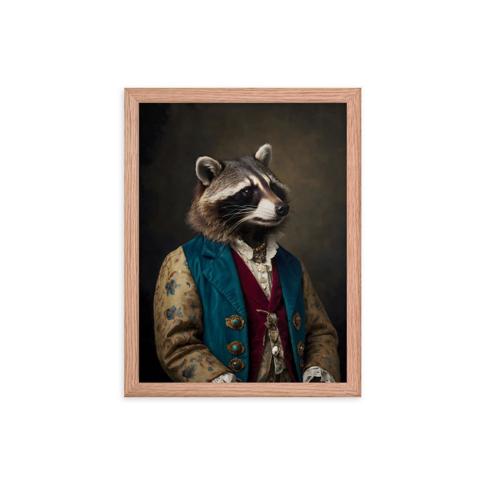 Renaissance Raccoon Framed Art Print