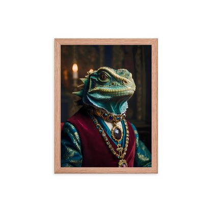 King Lizard Framed Art Print