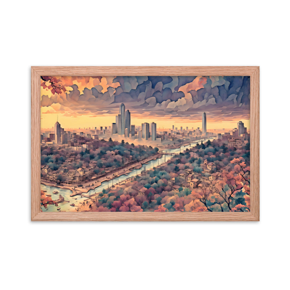 Golden Hour City Framed Art Print