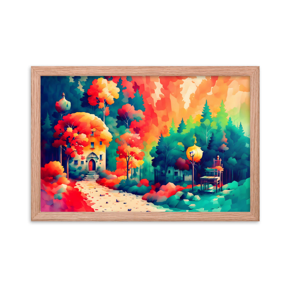 Autumnal Abode Framed Art Print