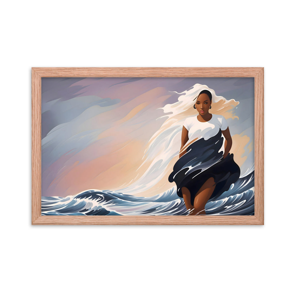 Ebony Waves Framed Art Print