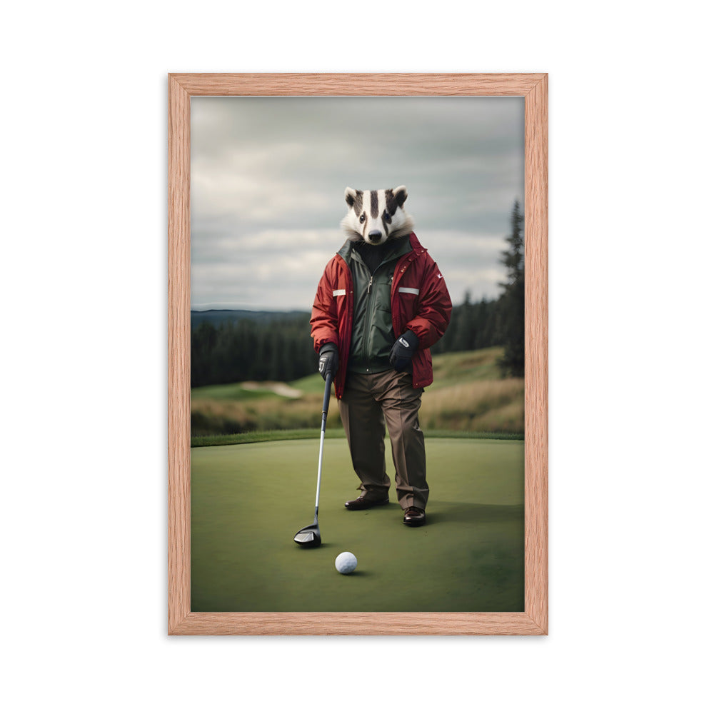 Badger's Birdie Framed Art Print