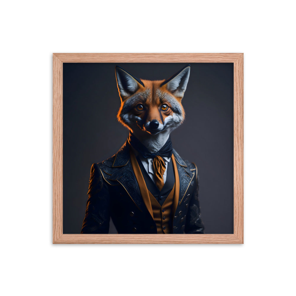 Fox in Finery Framed Art Print