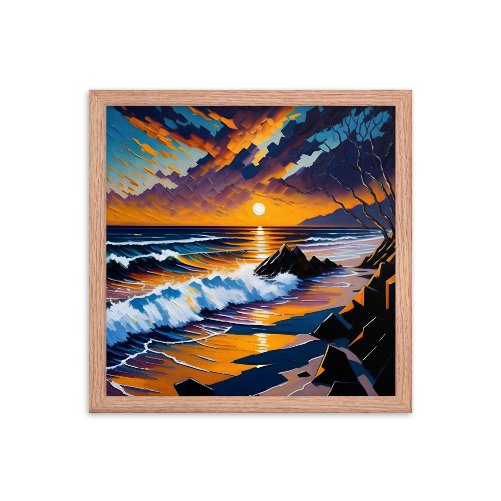 Sunset Ripples Framed Art Print