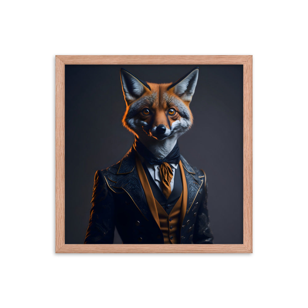 Fox in Finery Framed Art Print