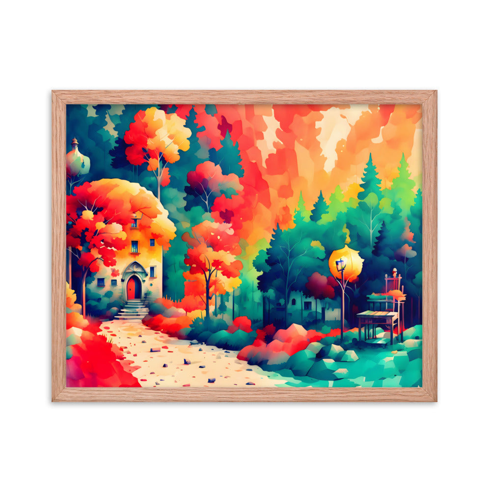 Autumnal Abode Framed Art Print