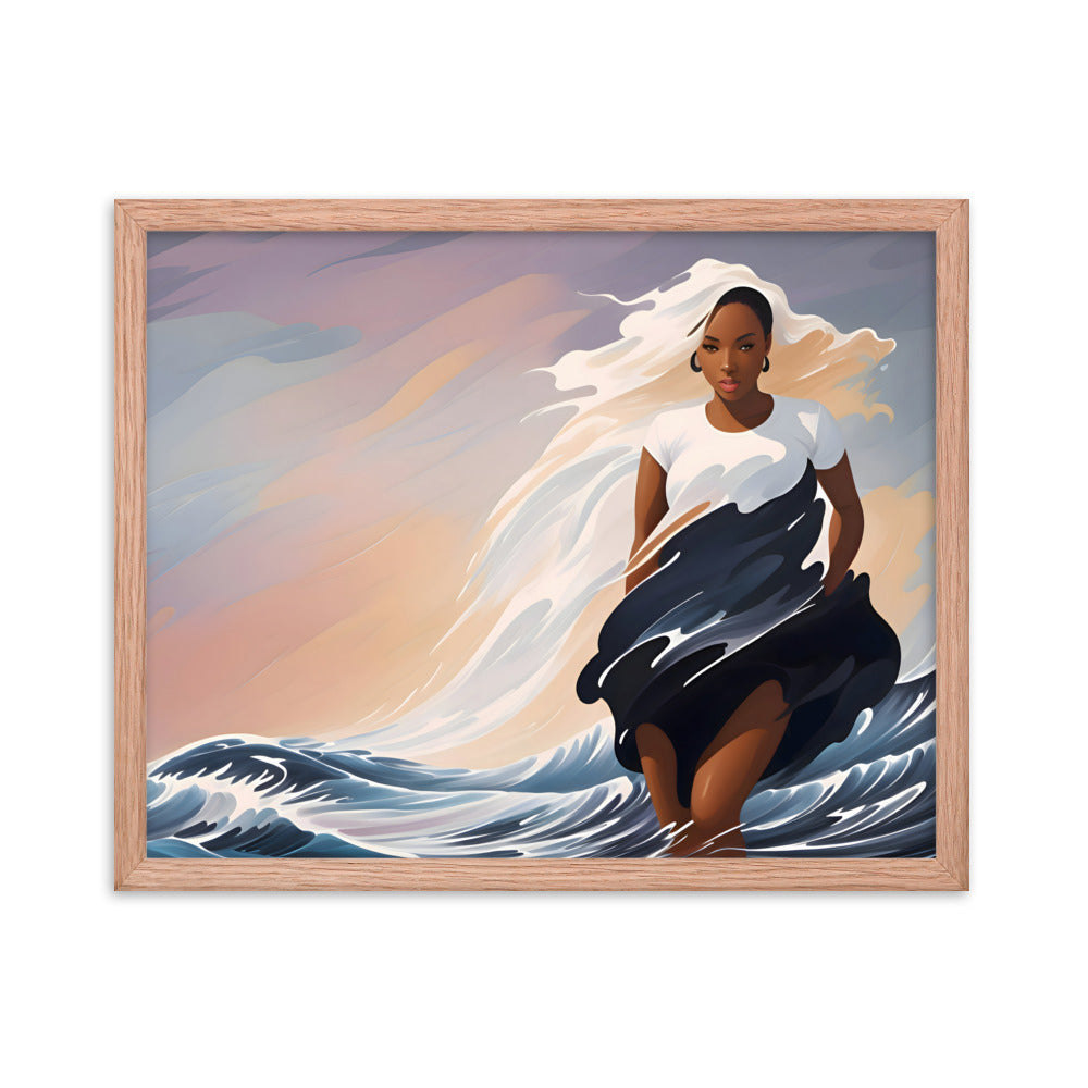 Ebony Waves Framed Art Print